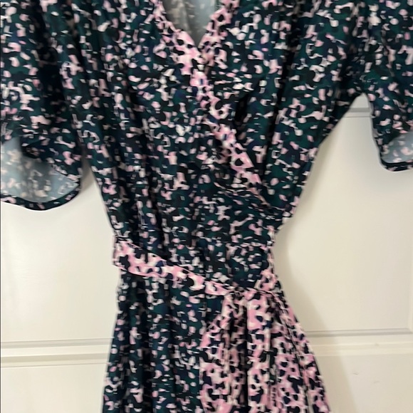 Eloquii Floral Wrap Dress - Pink and Green - Picture 3 of 5